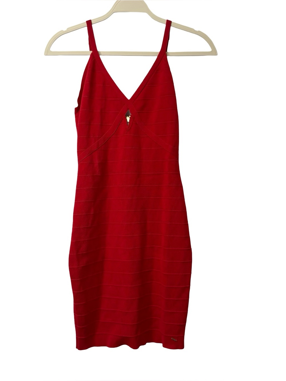 New Guess red rugby bandage Bodycon Cocktail Party Dress Sizd Medium